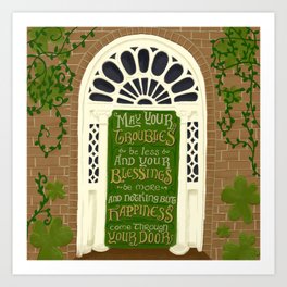 Dublin Door Proverb Art Print