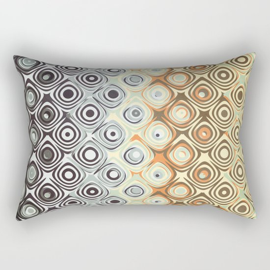 Retro Circles Pattern Rectangular Pillow