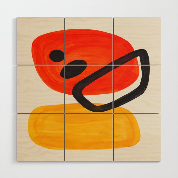 Colorful Mid Century Modern Abstract Fun Shapes Patterns Space Age