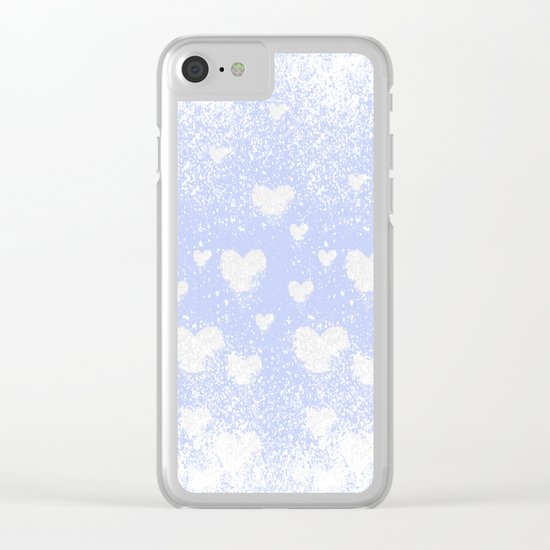 snowing hearts Clear iPhone Case