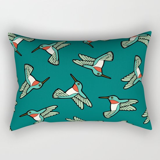 Hummingbird Pattern Rectangular Pillow