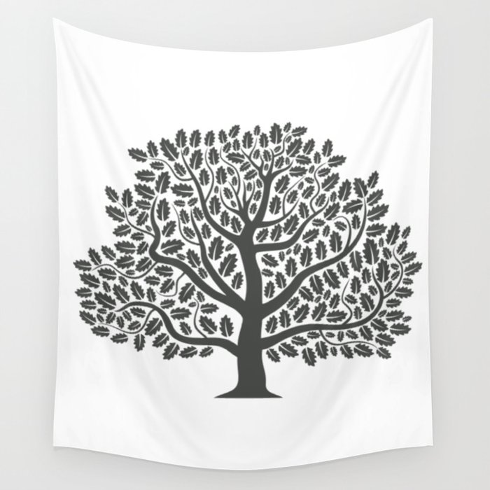 Set of trees of an oak. A vector illustration Wall Tapestry
