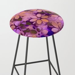 Modern Rainbow Flowers Peach Pink Magenta Bar Stool