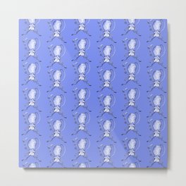Quirky Octopus Blue Metal Print