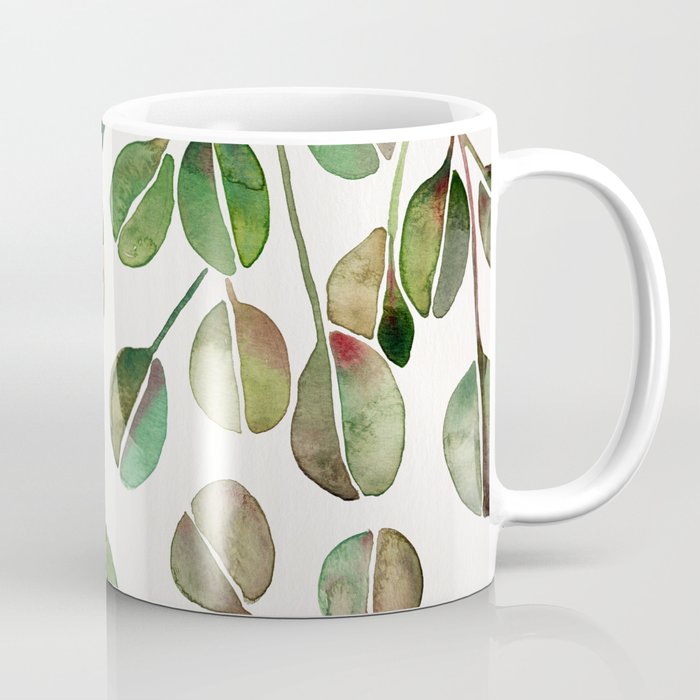 Silver Dollar Eucalyptus Green Palette Coffee Mug By Catcoq Society6 Silver Dollar Eucalyptus Green Palette Coffee Mug