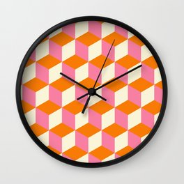 Retro 60s 70s Pattern Check Wall Clock