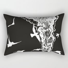 Crows and White Smoke Rectangular Pillow