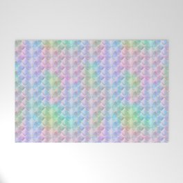Holographic Mermaid Scales Pattern Welcome Mat