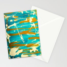 Blue Gold Swirl Stationery Cards