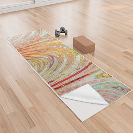 Colorful Zigzag Arch Abstraction Yoga Towel