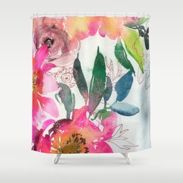 metallic peonies N.o 4 Shower Curtain