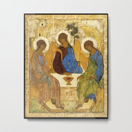 The Holy Trinity Painting Andrei Rublev Hospitality Of Abraham 1411 Metal Print
