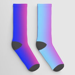 BRIGHT BLUE & MAGENTA OMBRE COLOR RAINBOW  Socks