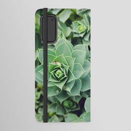 Myrtle Spurge close-up | Pale green succulents Android Wallet Case