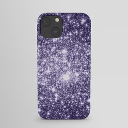 Dark Grape Purple Sparkle Stars iPhone Case