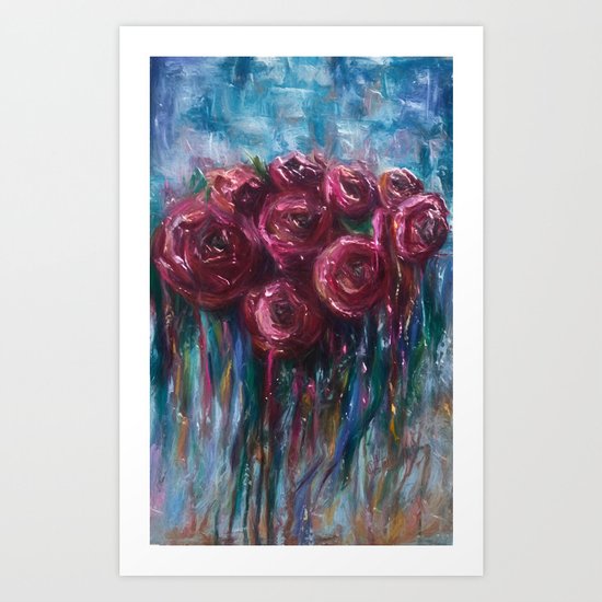 Abstract Roses Art Print