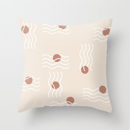 Shape and Color Study: Sunset + Waves Throw Pillow
