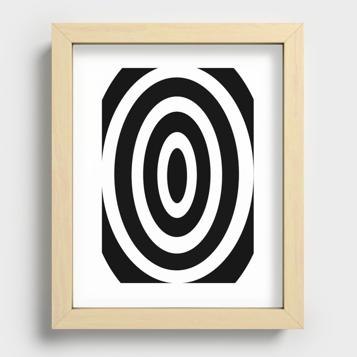 Trippy Black and White Pattern Recessed Framed Print