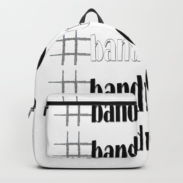 #bandnerdforlife with white center and flute hashtag Backpack