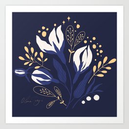 Whimsigothic Wonderland - deep blue Art Print