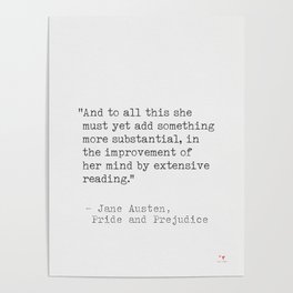 Jane Austen Literary quote Poster