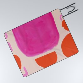 Abstract in Hot Pink and Orange Picnic Blanket