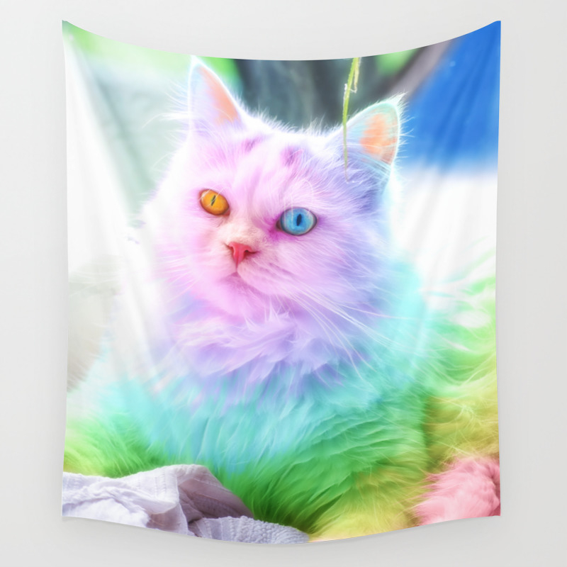 Unicorn Rainbow Cat Wall Tapestry By Bonniephantasm Society6