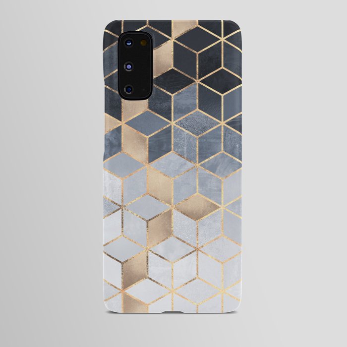 Soft Blue Gradient Cubes Android Case