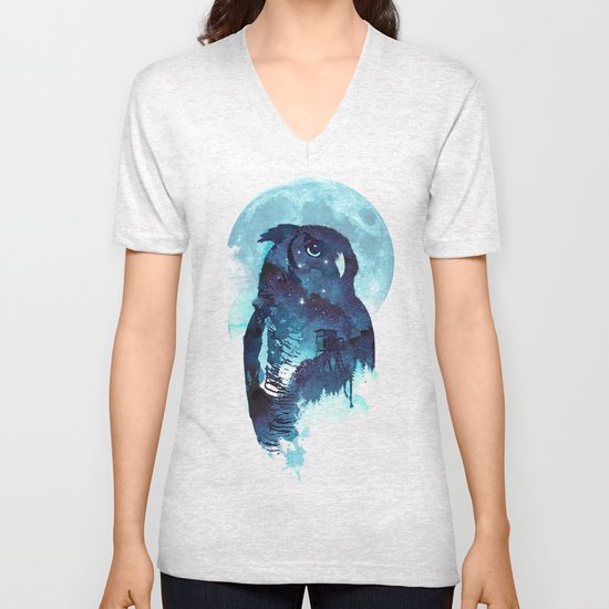 Midnight Owl Unisex V-Neck