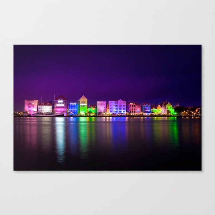 Willemstad, Curaçao (Curacao) at Night Canvas Print