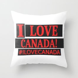 Cute Expression Design "#ILOVECANADA". Buy Now Throw Pillow