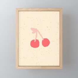 cherries gift - pink, red and cream Framed Mini Art Print