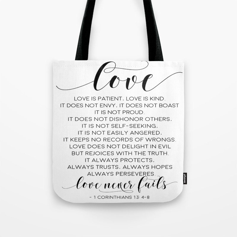 Definition Of Love Love Is Patient Love Is Kind Love Quote Love Art Love Gift Darling Gift Love You Tote Bag By Typohouse Society6