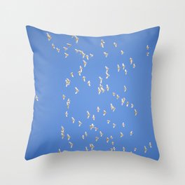 Flock of corella birds. Throw Pillow