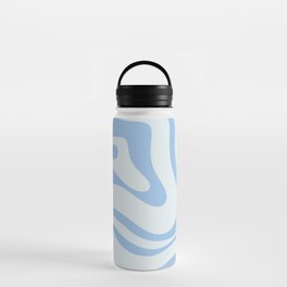 Soft Liquid Swirl Abstract Pattern Square in Powder Blue Water Bottle