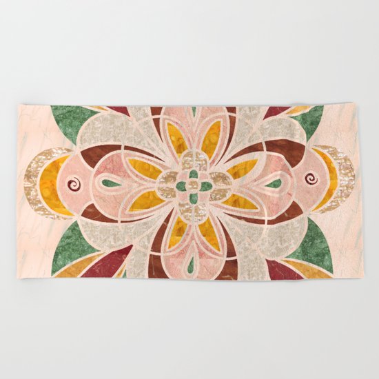 Brown Mandala 04 Beach Towel