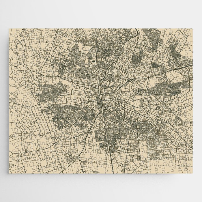 Lusaka, Zambia - Vintage Map Illustration Jigsaw Puzzle