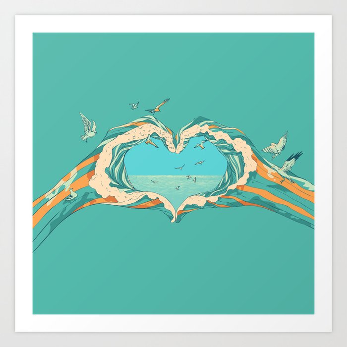 My Heart & The sea Art Print