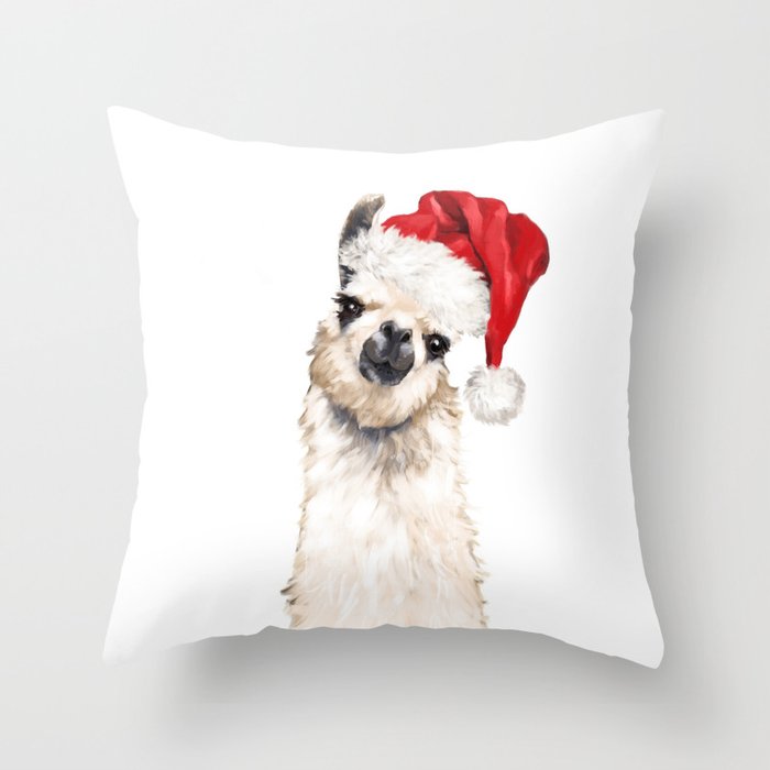 Christmas Llama Throw Pillow