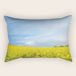  Yellow field of flowering rape - nature landscape photography  Rectangular Pillow