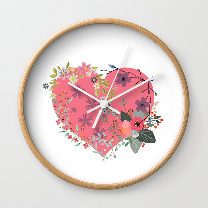 Flower Love Wall Clock