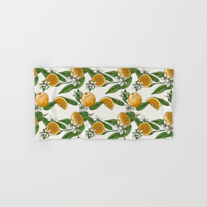 Vintage Oranges Pattern Hand & Bath Towel