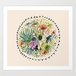 Succulents Mandala Art Print