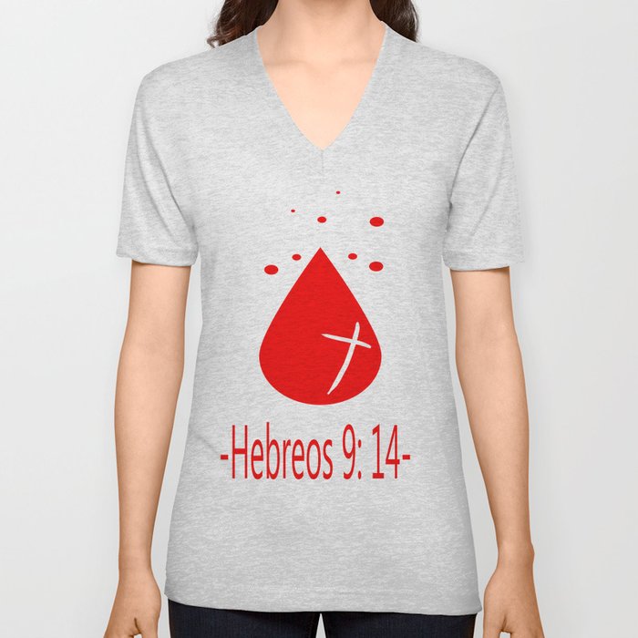 Hebreos 9:14 V Neck T Shirt