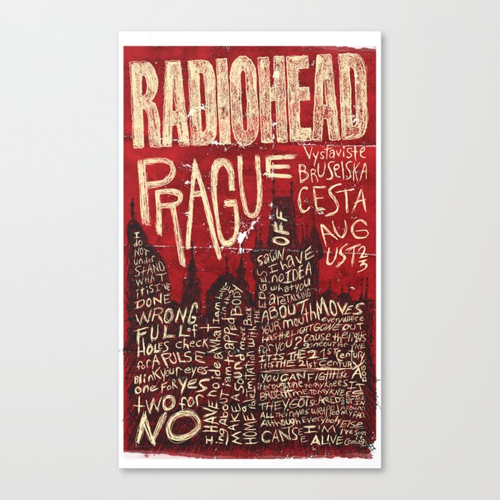 Radiohead Prague Poster Canvas Print