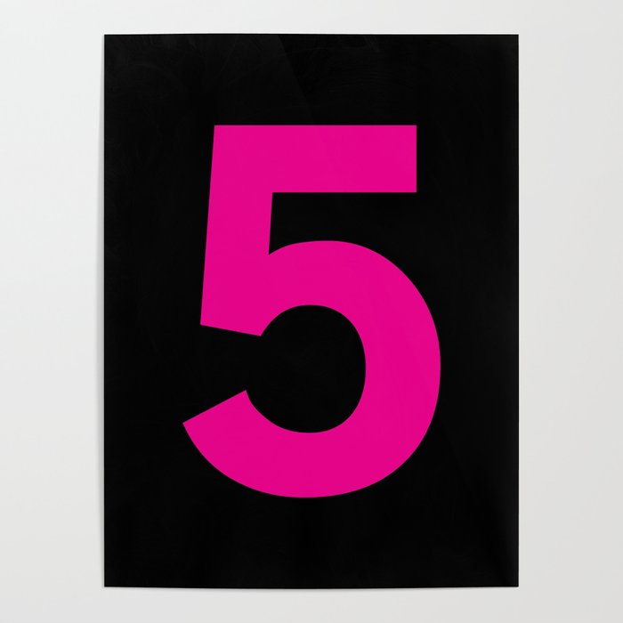 Number 5 (Magenta & Black) Poster