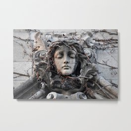Stone Maiden Metal Print | Leaves, Gargoyle, Ivy, Woman, Photo, Ivied, Statue, Calm, Architectural, Maiden 