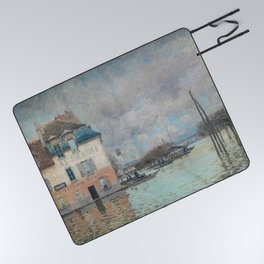 Alfred Sisley - Flood at Port-Marly 1876 Picnic Blanket