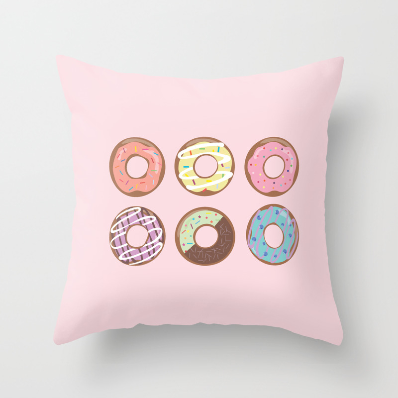 Donut Throw Pillow by Katherinenelson