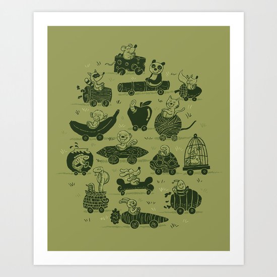 Critter Cars Art Print